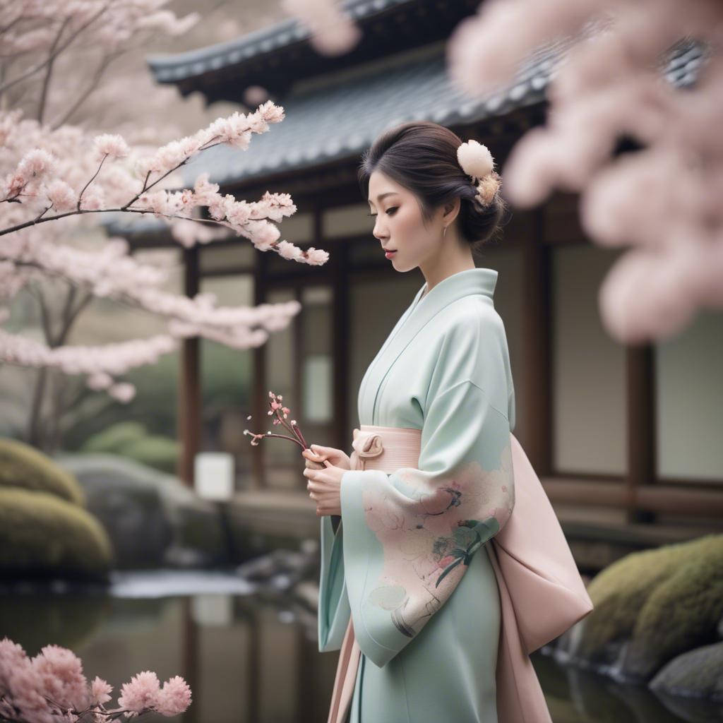 A stunning image of japanese elegance in soft pastel tones.