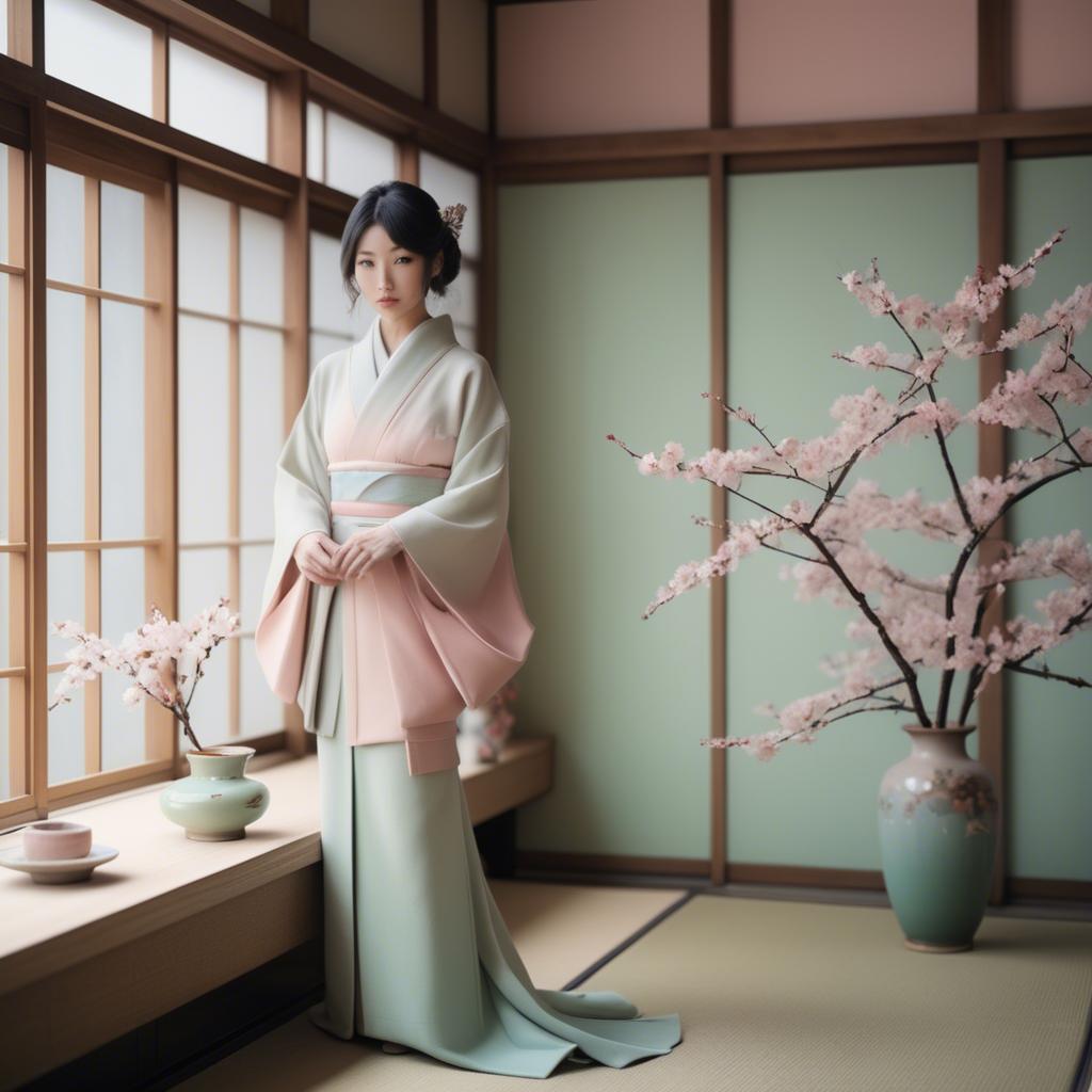 A stunning image of japanese elegance in soft pastel tones.