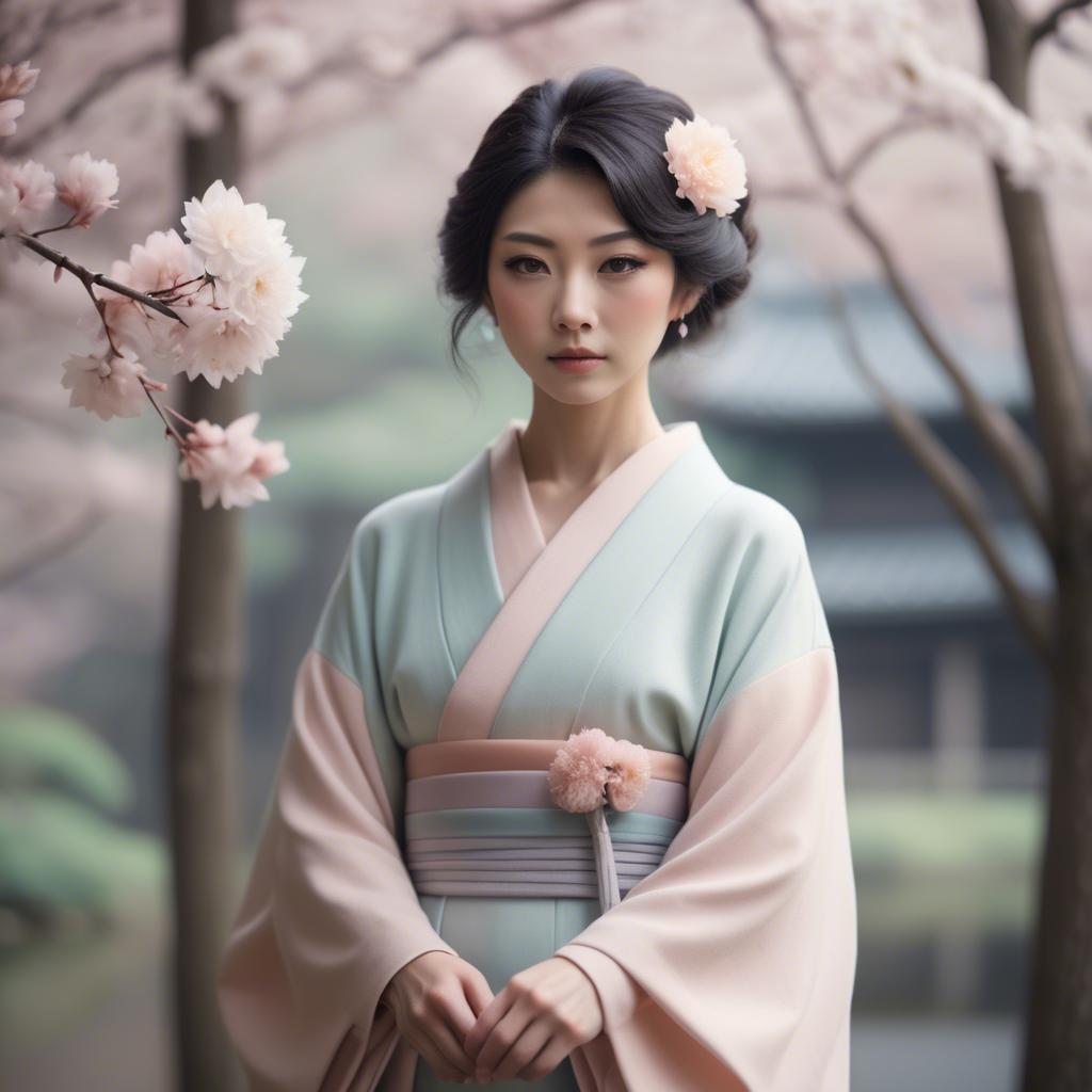A stunning image of japanese elegance in soft pastel tones.