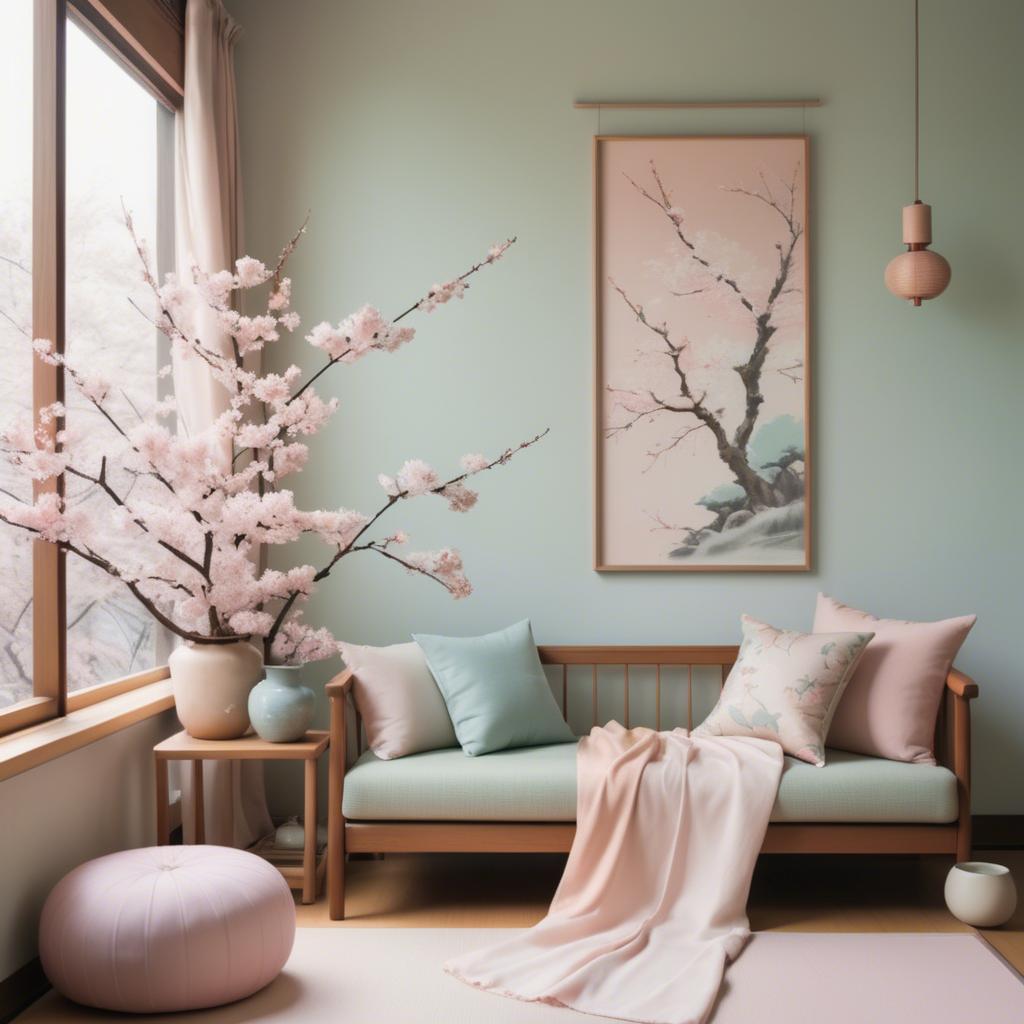 A stunning image of japanese elegance in soft pastel tones.