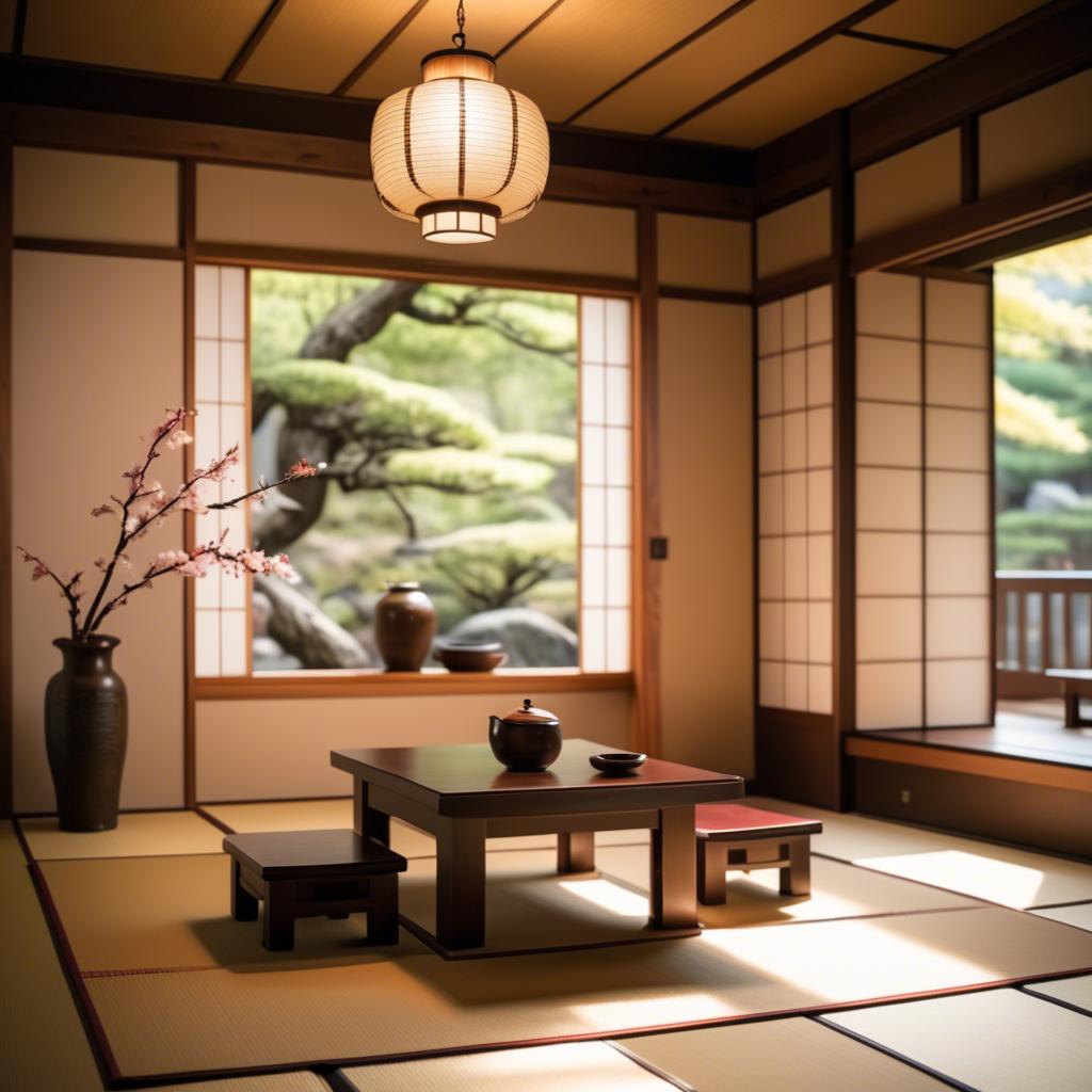 A stunning image of japanese elegance in warm lighting.
