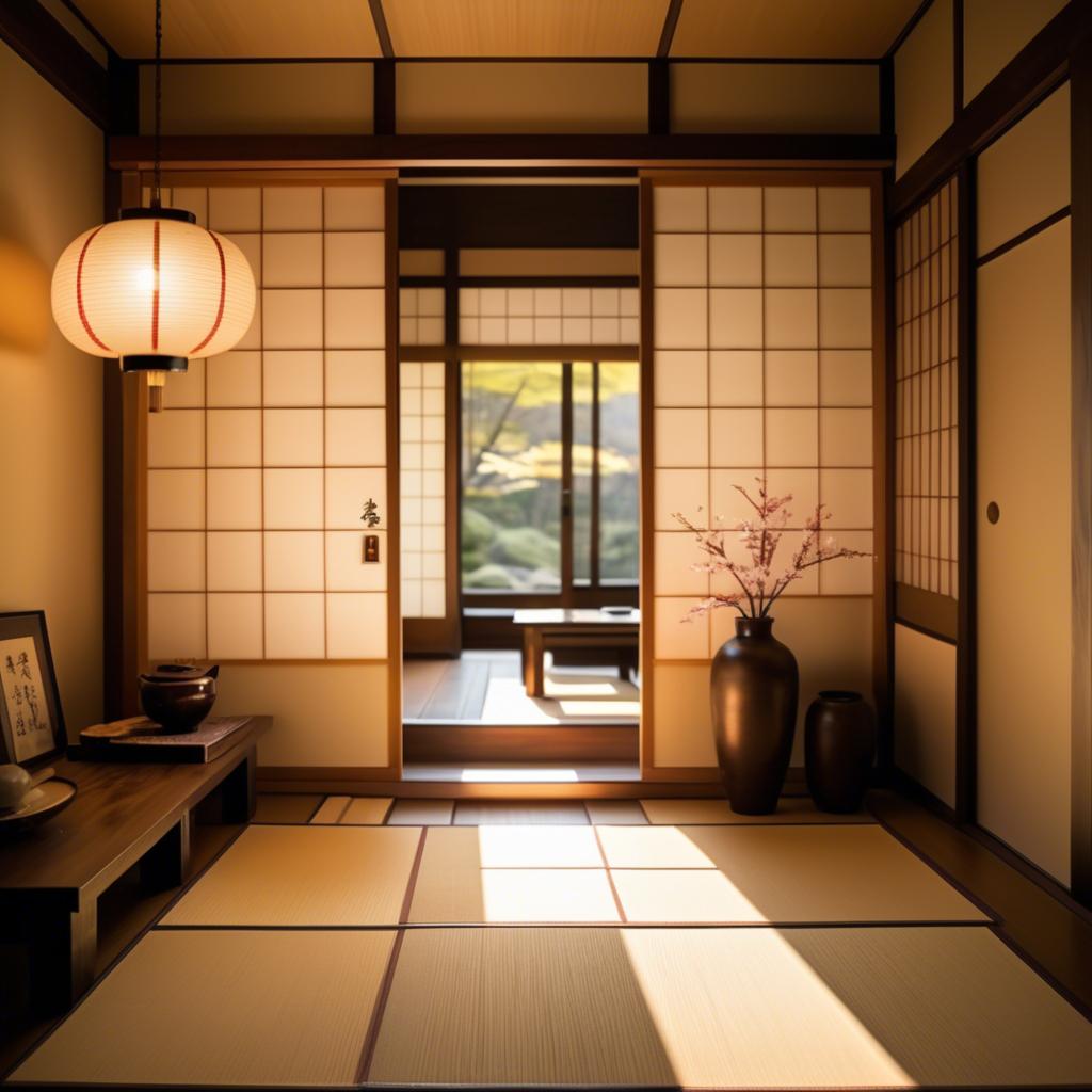 A stunning image of japanese elegance in warm lighting.
