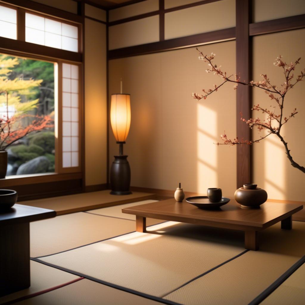A stunning image of japanese elegance in warm lighting.