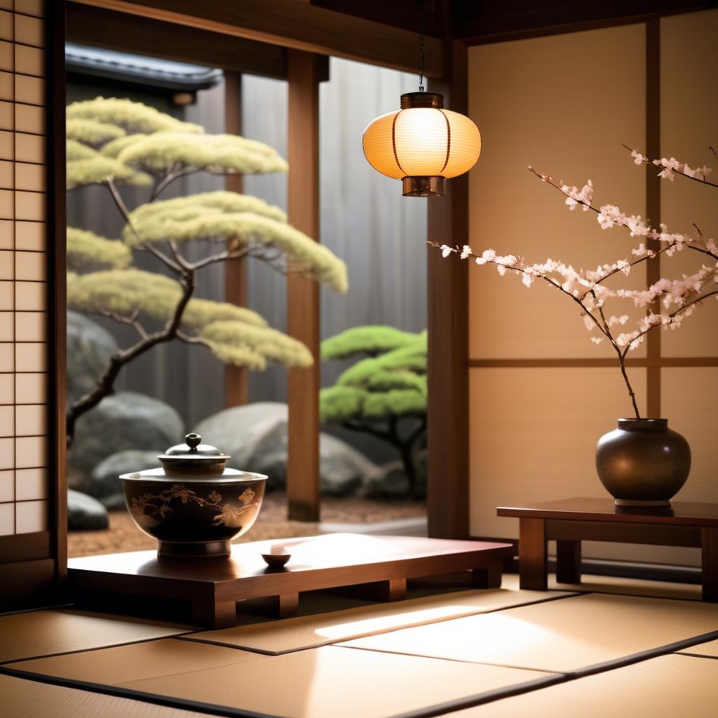 A stunning image of japanese elegance in warm lighting.