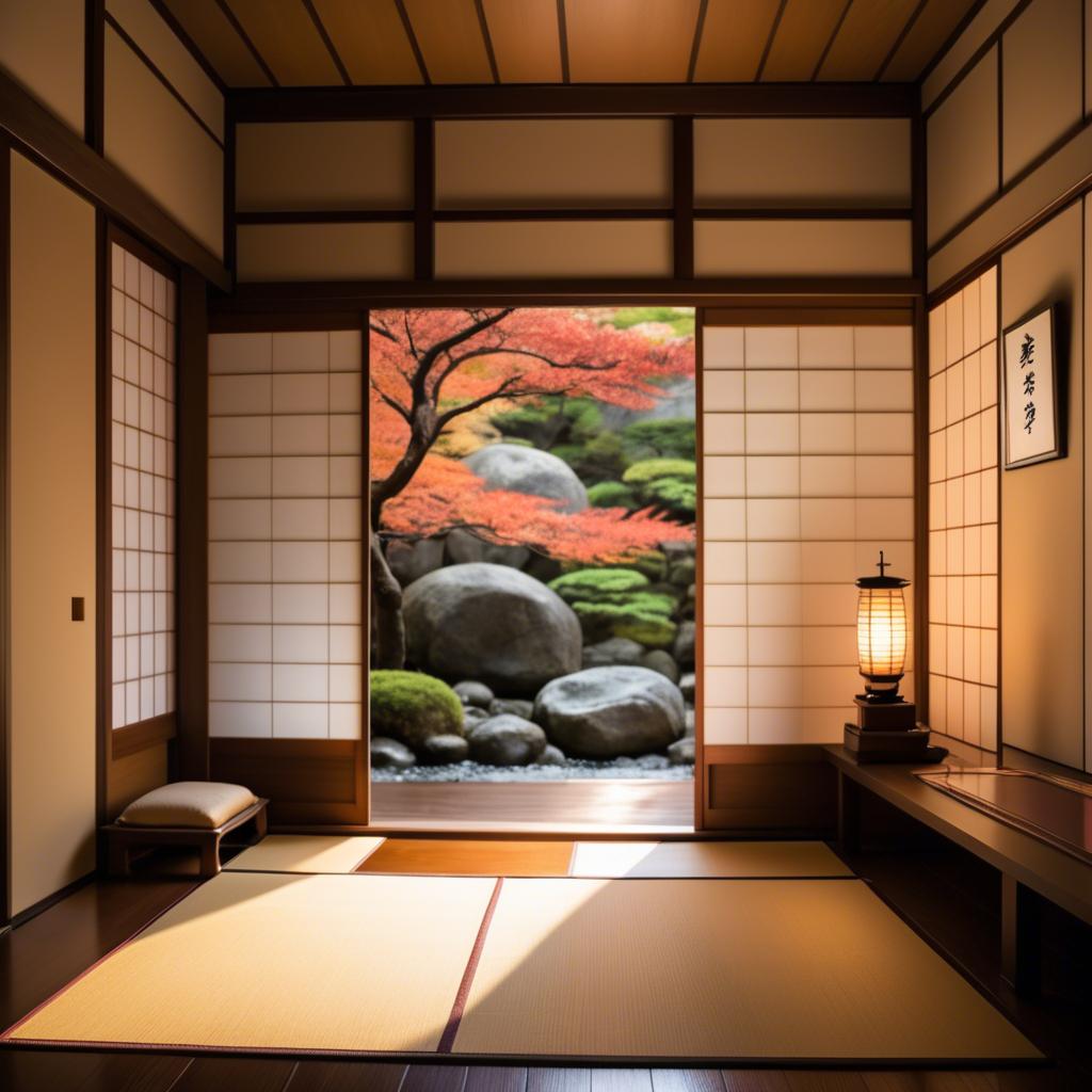 A stunning image of japanese elegance in warm lighting.