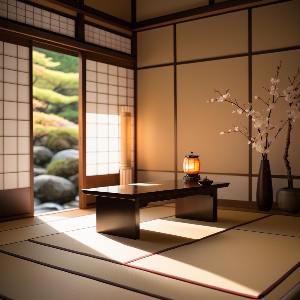 A stunning image of japanese elegance in warm lighting.