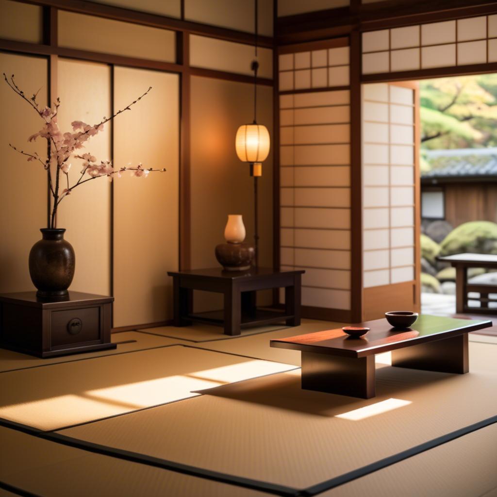 A stunning image of japanese elegance in warm lighting.