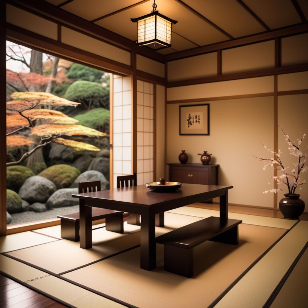 A stunning image of japanese elegance in warm lighting.