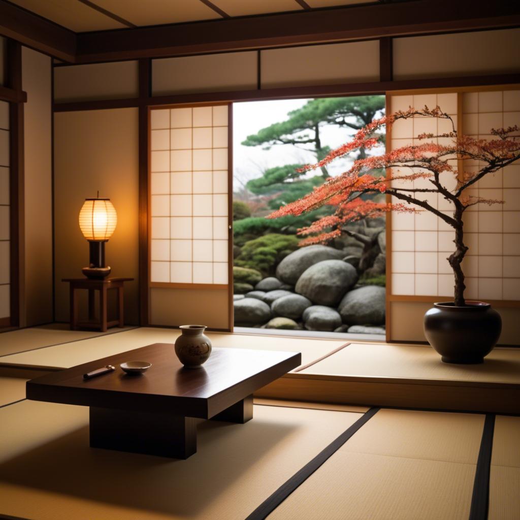 A stunning image of japanese elegance in warm lighting.