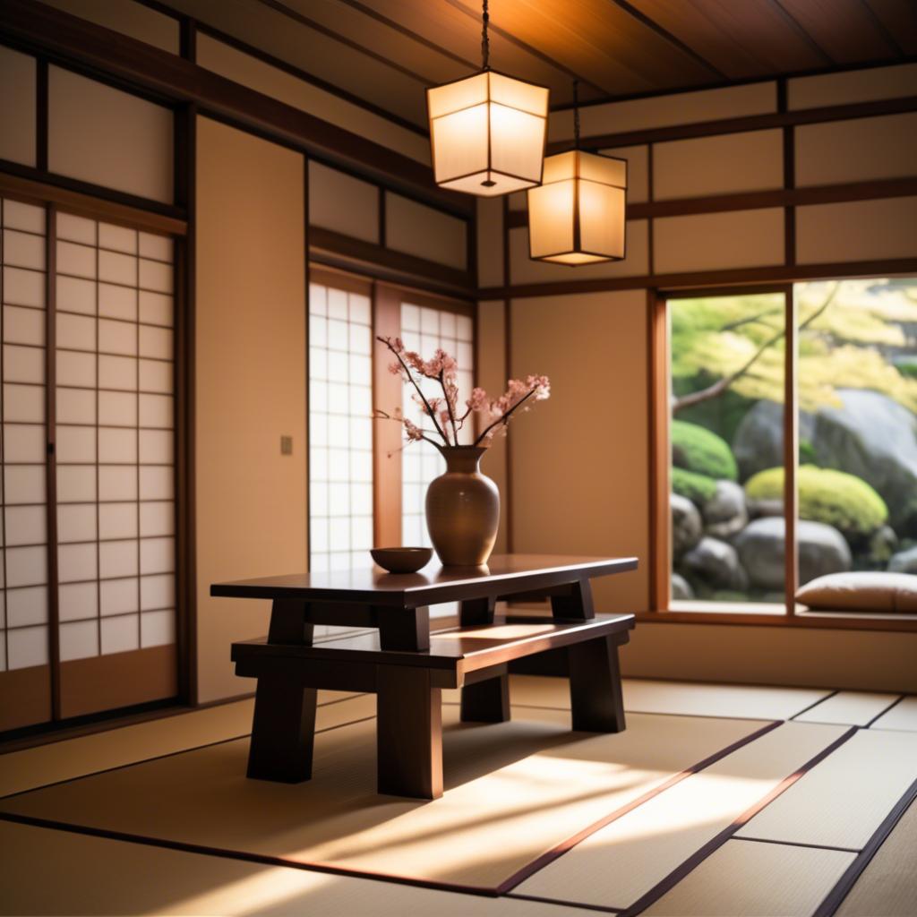 A stunning image of japanese elegance in warm lighting.