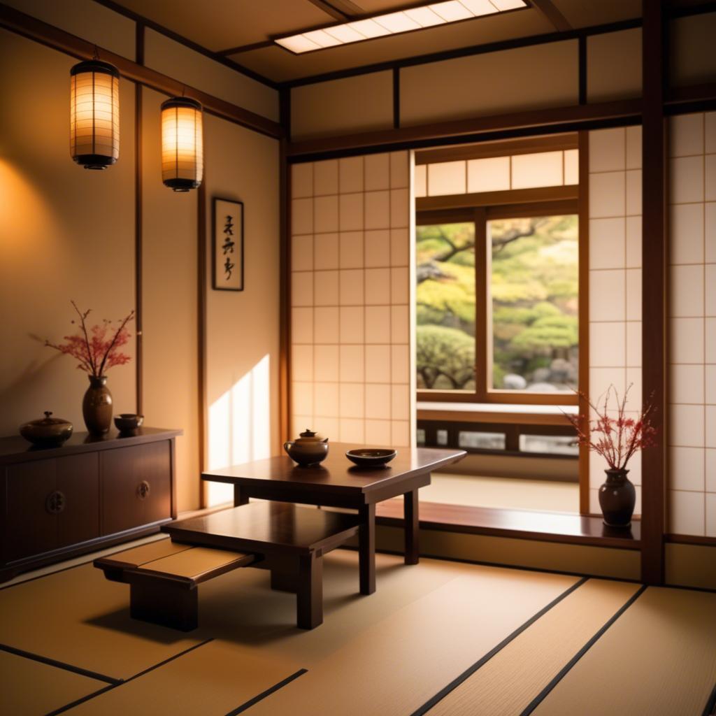 A stunning image of japanese elegance in warm lighting.