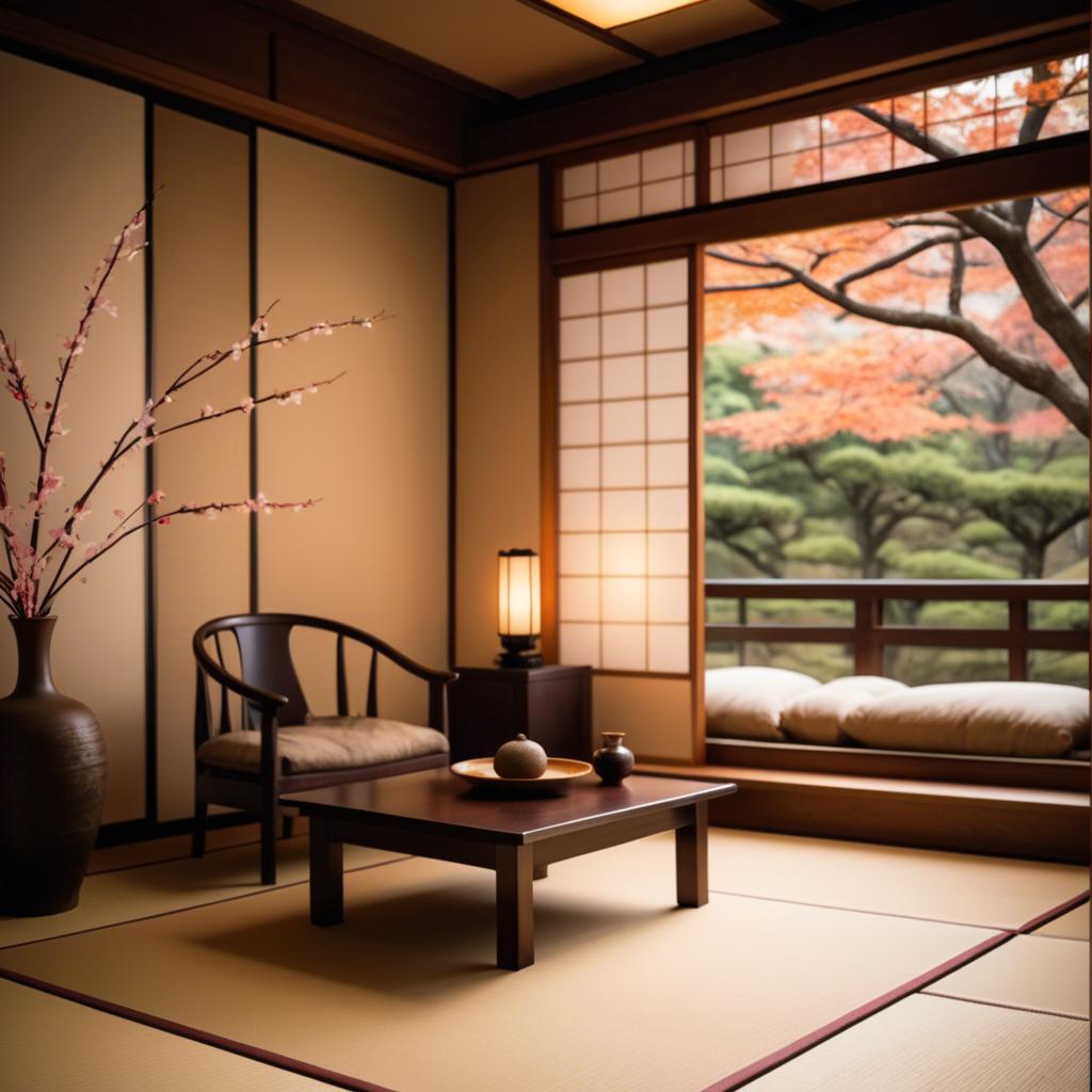 A stunning image of japanese elegance in warm lighting.