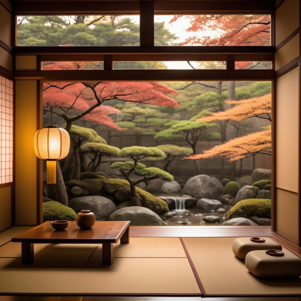 A stunning image of japanese elegance in warm lighting.