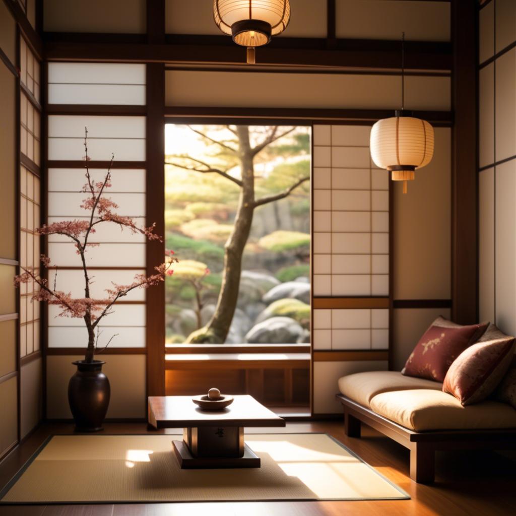 A stunning image of japanese elegance in warm lighting.