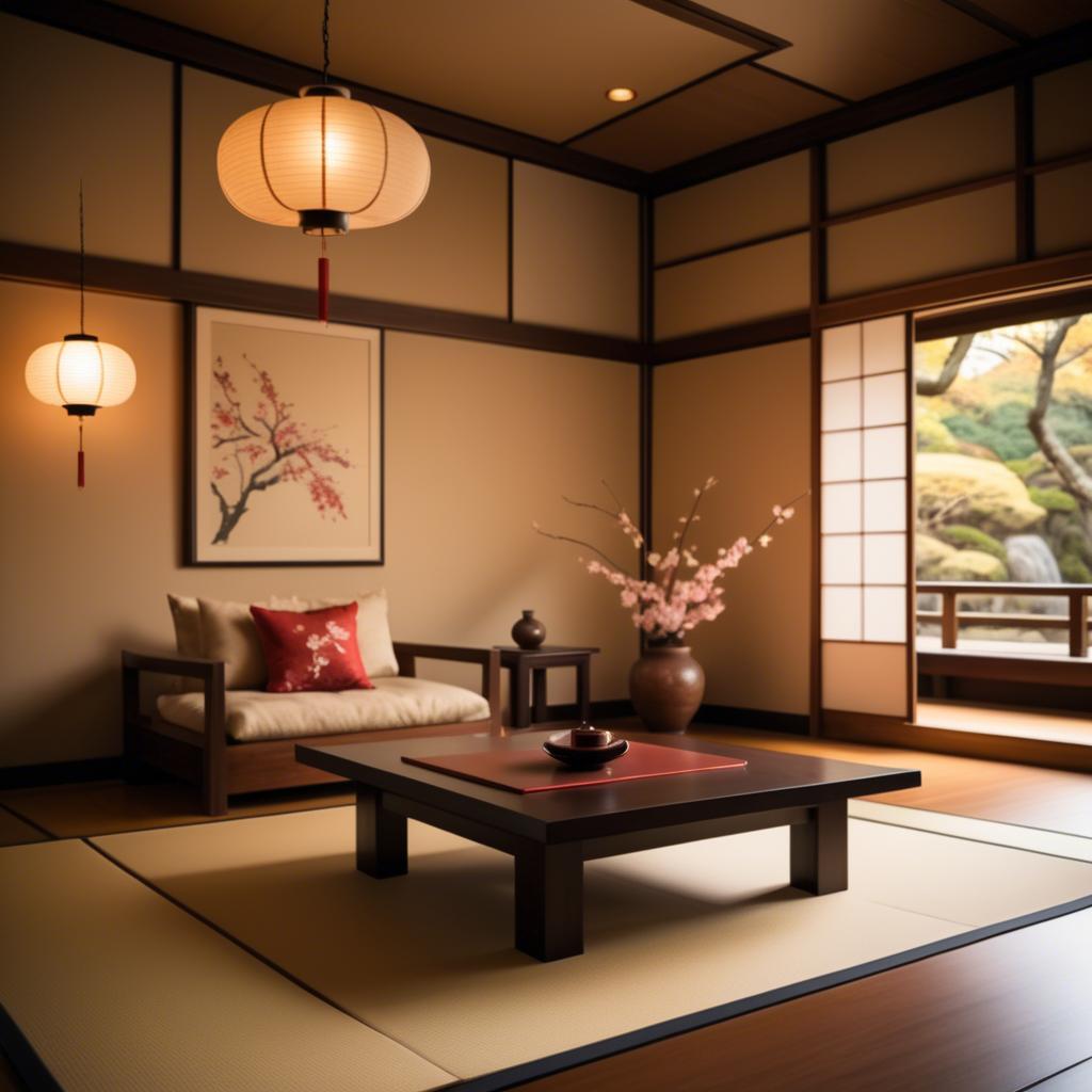 A stunning image of japanese elegance in warm lighting.