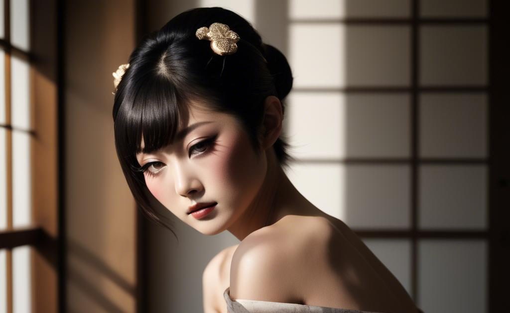 A stunning image of japanese glamour in soft shadows.