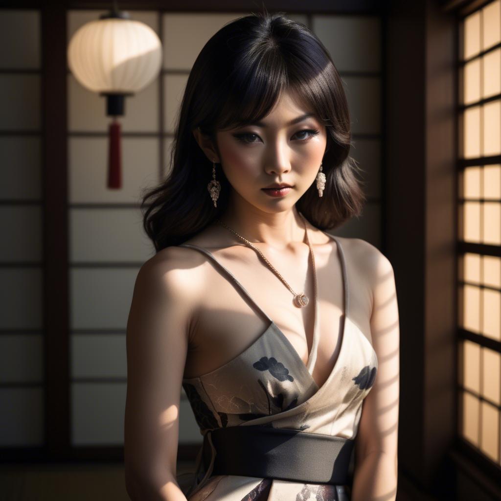 A stunning image of japanese glamour in soft shadows.