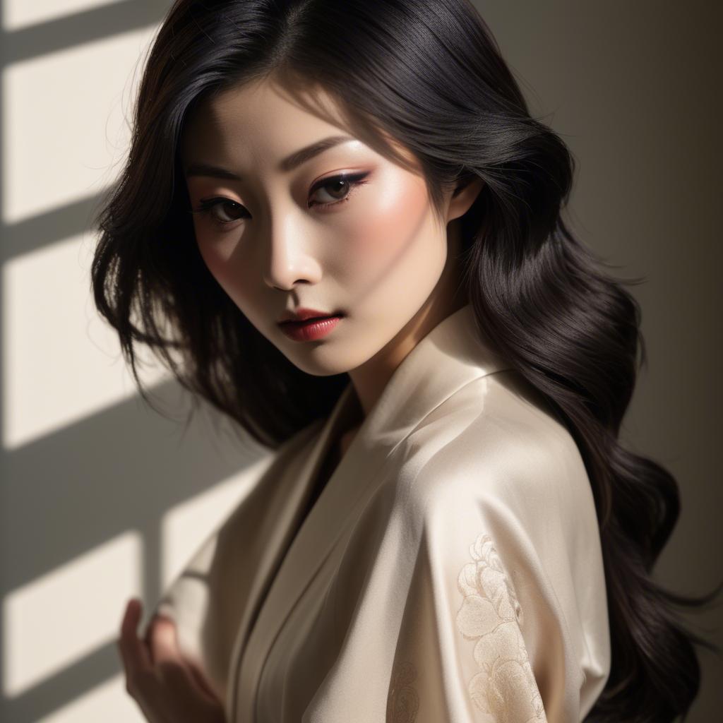A stunning image of japanese glamour in soft shadows.