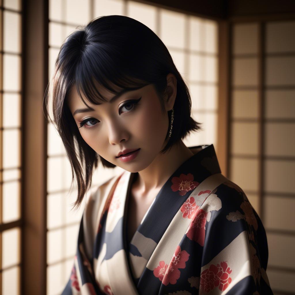 A stunning image of japanese glamour in soft shadows.