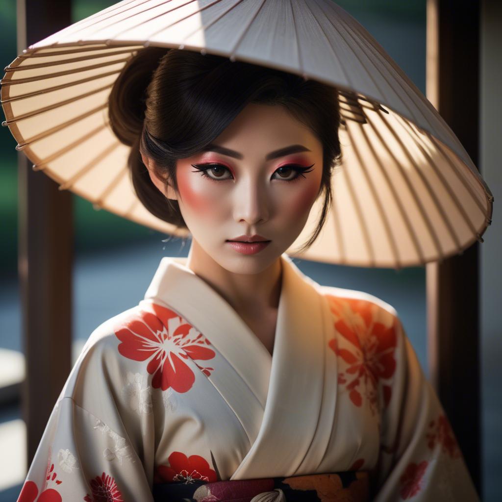 A stunning image of japanese glamour in soft shadows.