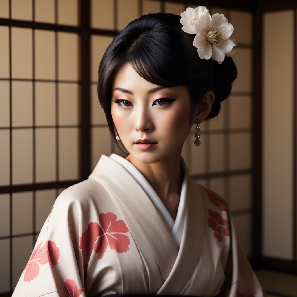 A stunning image of japanese glamour in soft shadows.