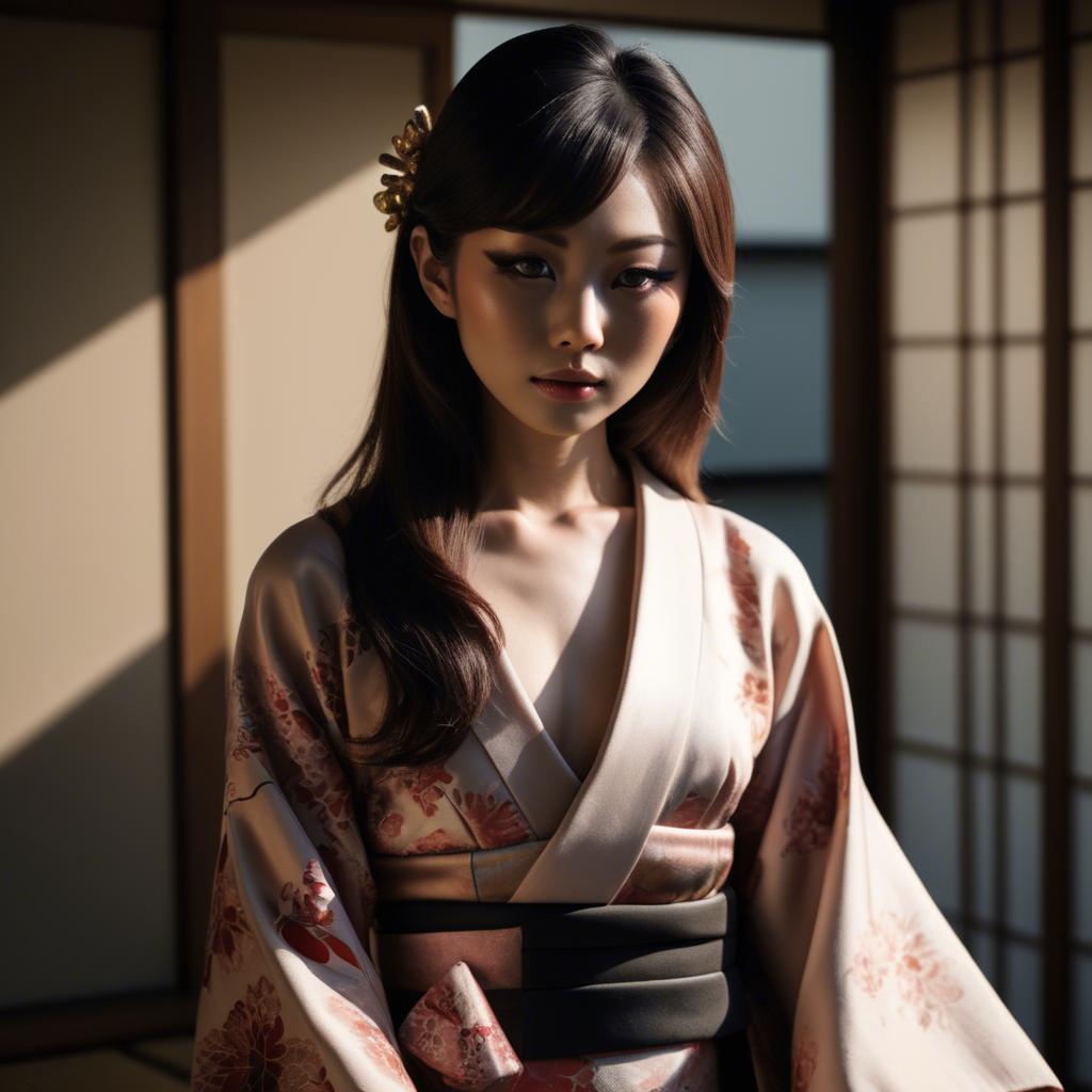 A stunning image of japanese glamour in soft shadows.