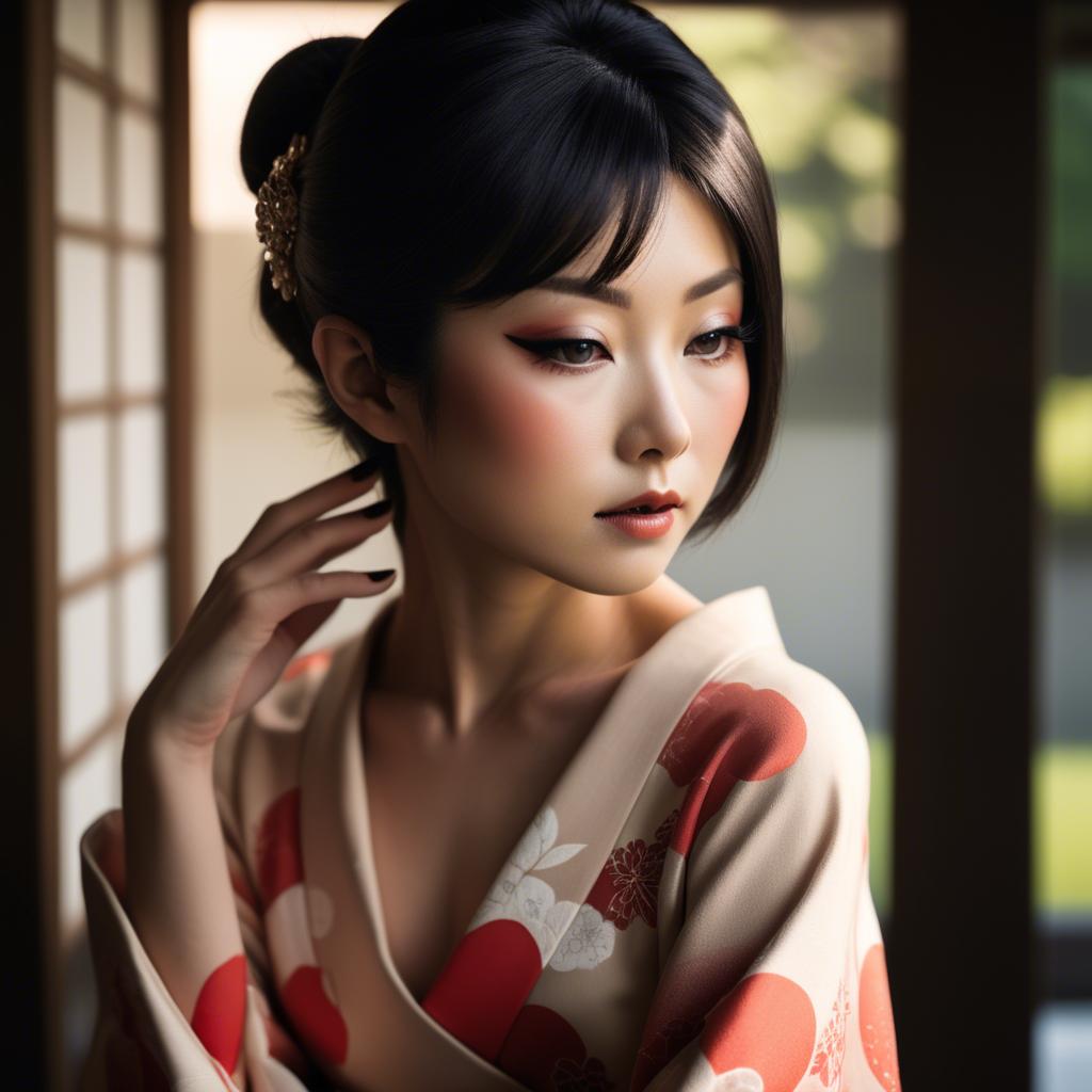 A stunning image of japanese glamour in soft shadows.