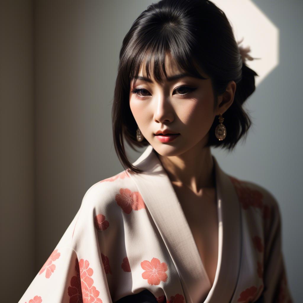A stunning image of japanese glamour in soft shadows.