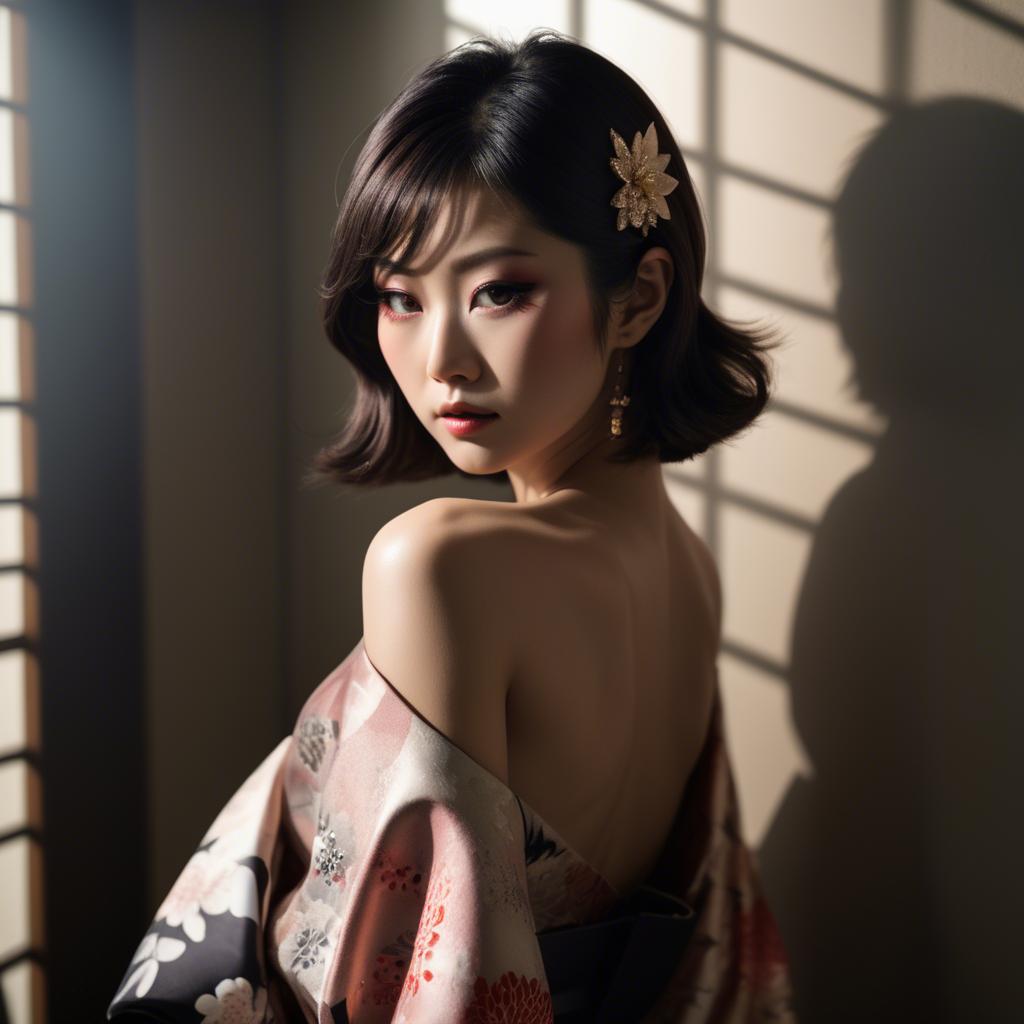 A stunning image of japanese glamour in soft shadows.