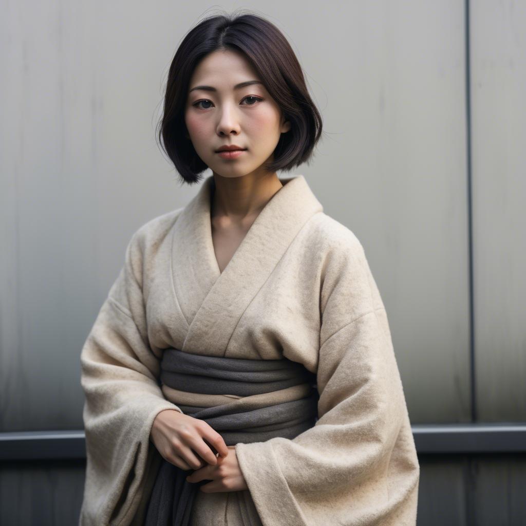 A stunning image of japanese woman in soft textures.