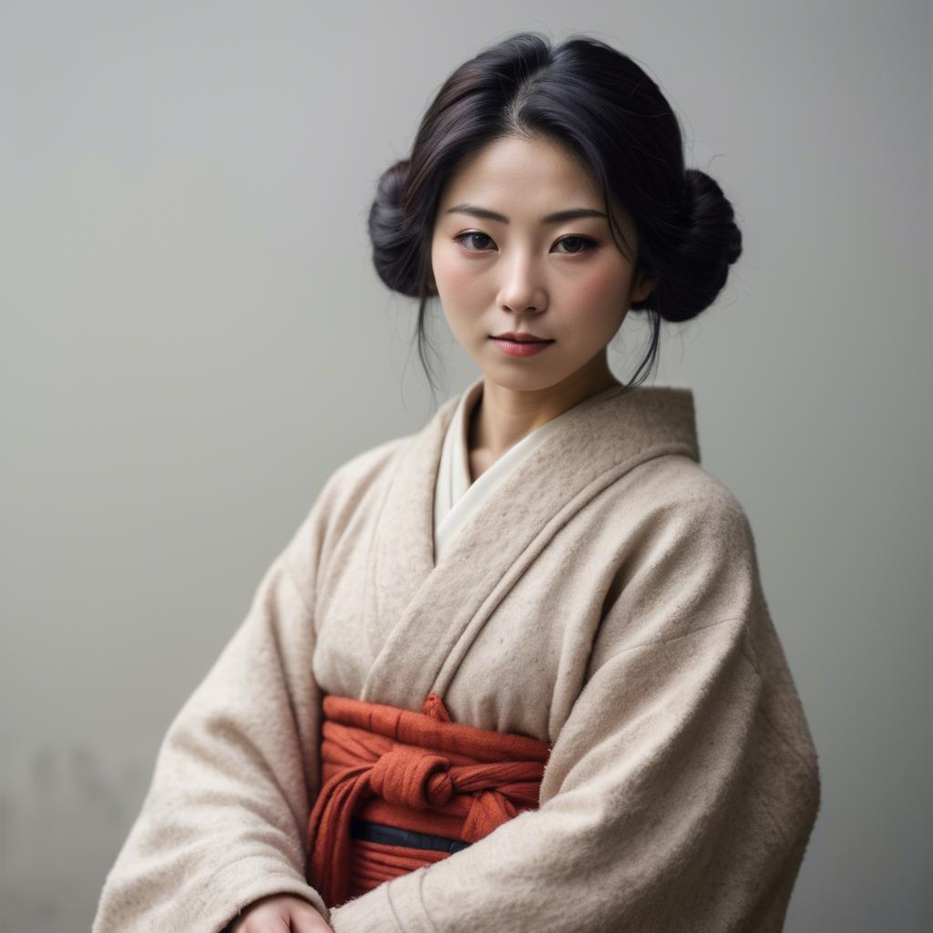 A stunning image of japanese woman in soft textures.