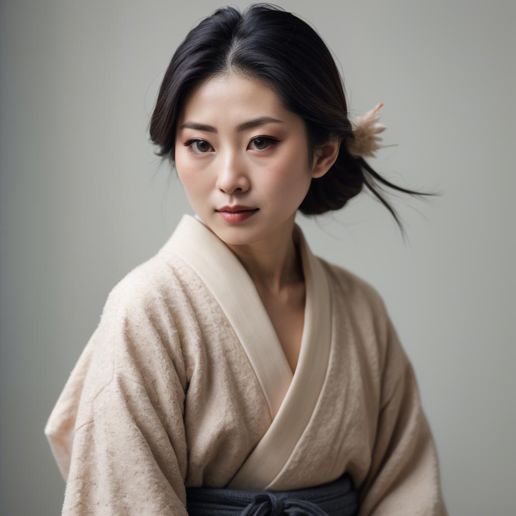 A stunning image of japanese woman in soft textures.