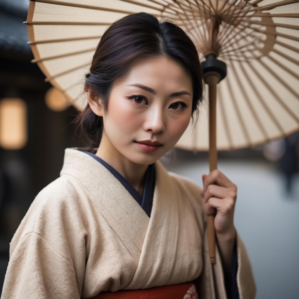 A stunning image of japanese woman in soft textures.