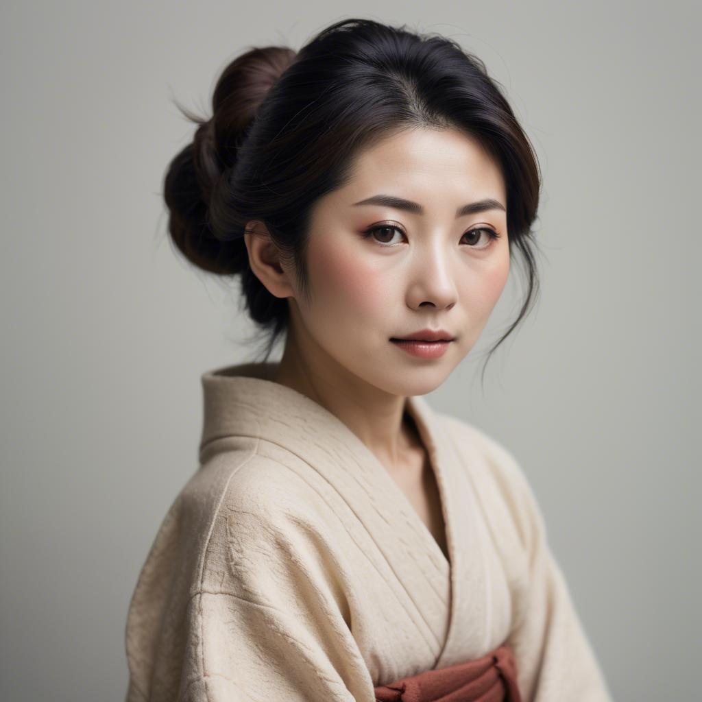 A stunning image of japanese woman in soft textures.