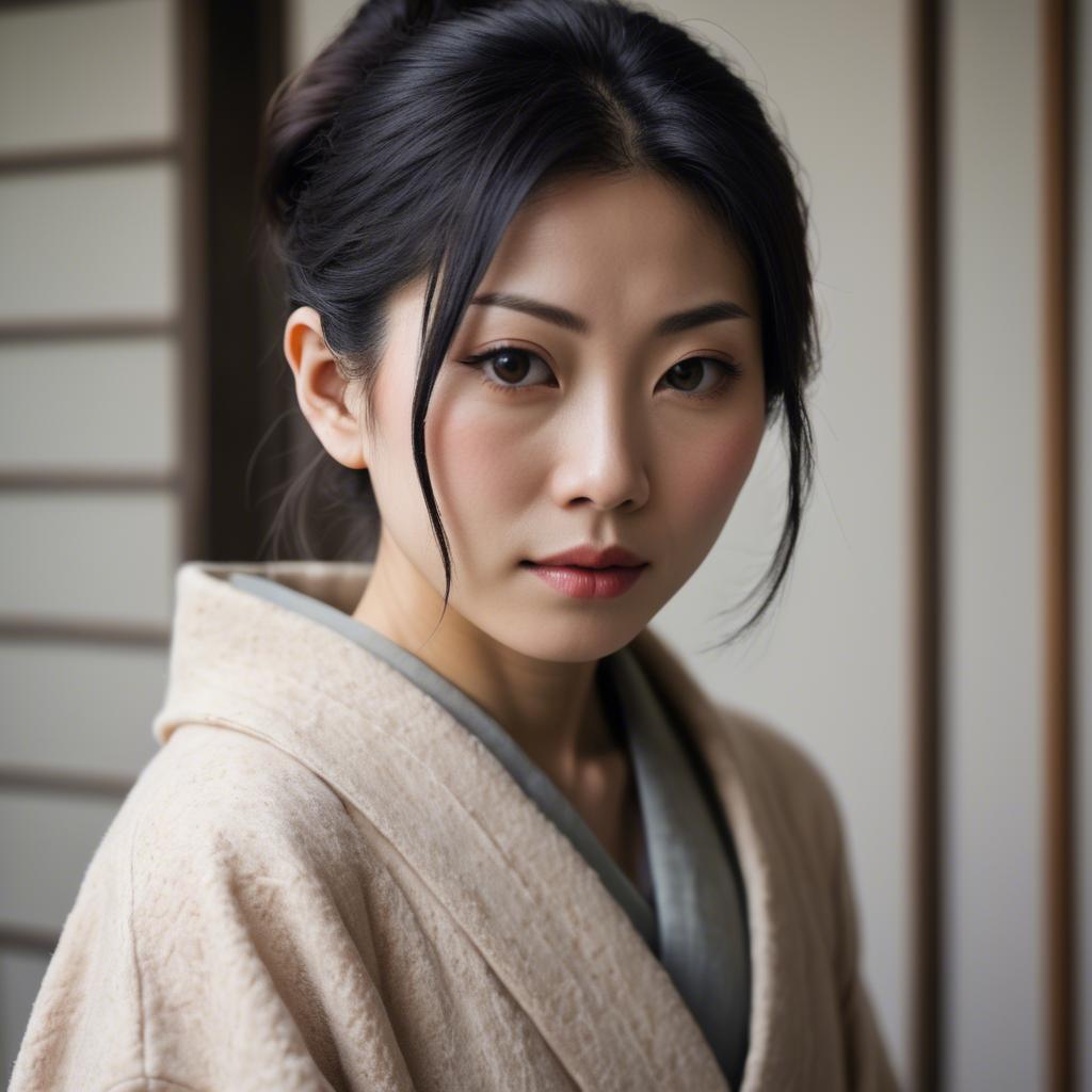 A stunning image of japanese woman in soft textures.