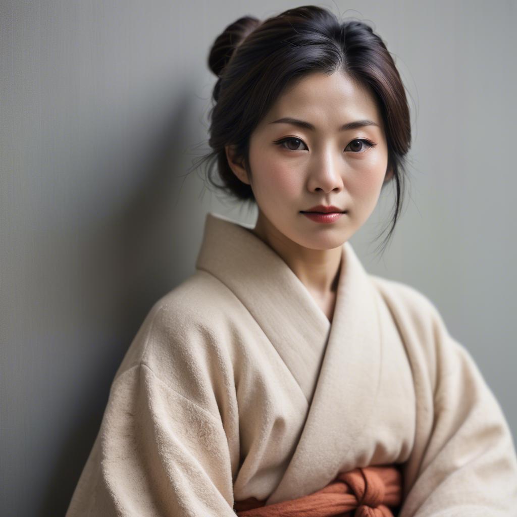 A stunning image of japanese woman in soft textures.