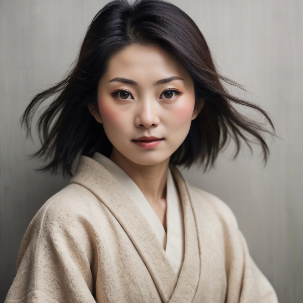 A stunning image of japanese woman in soft textures.