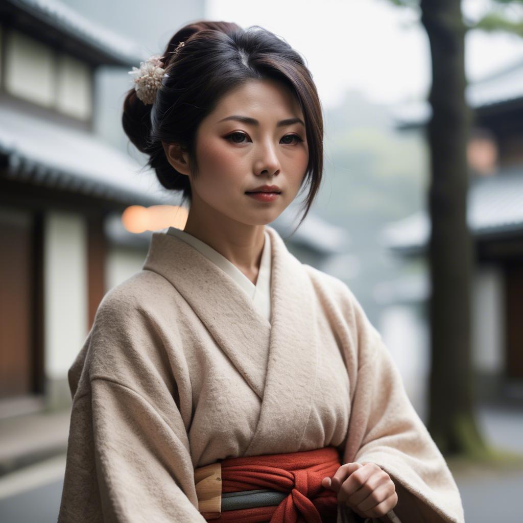 A stunning image of japanese woman in soft textures.