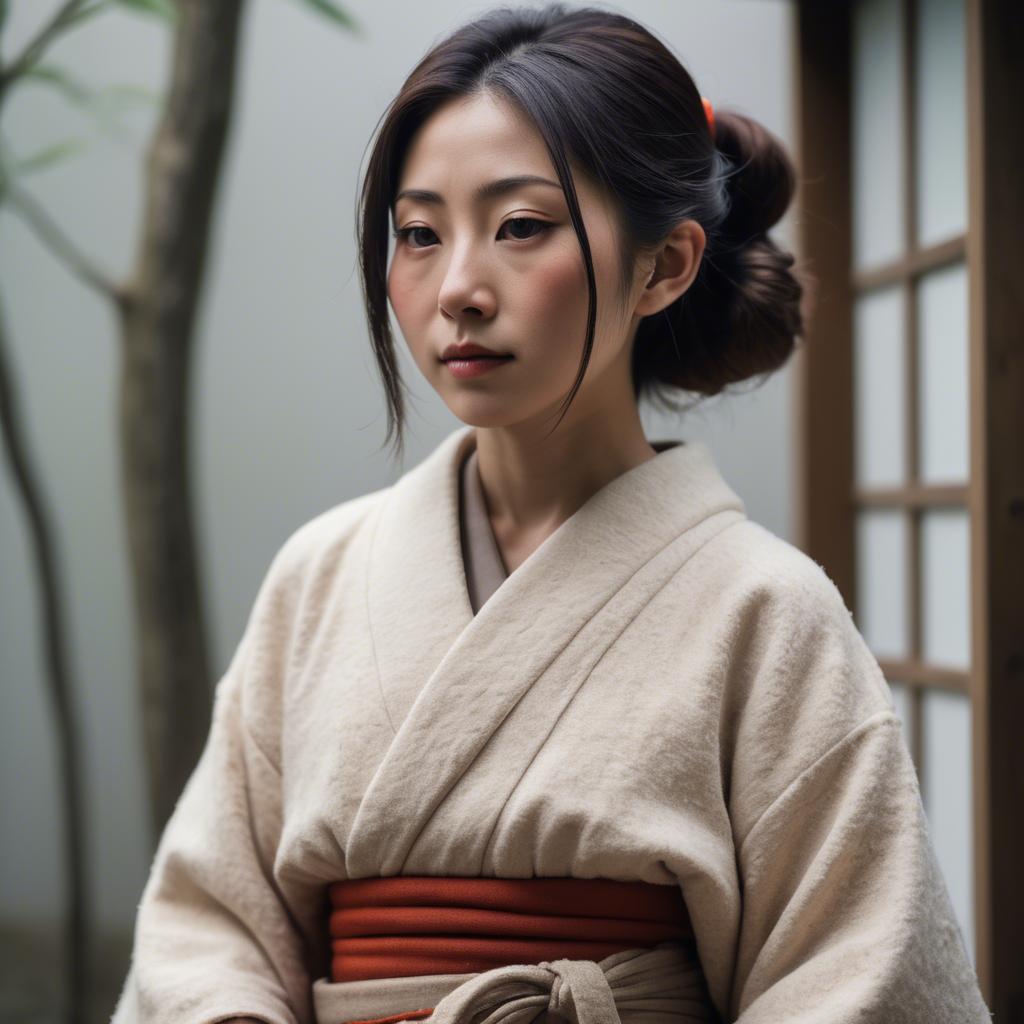 A stunning image of japanese woman in soft textures.