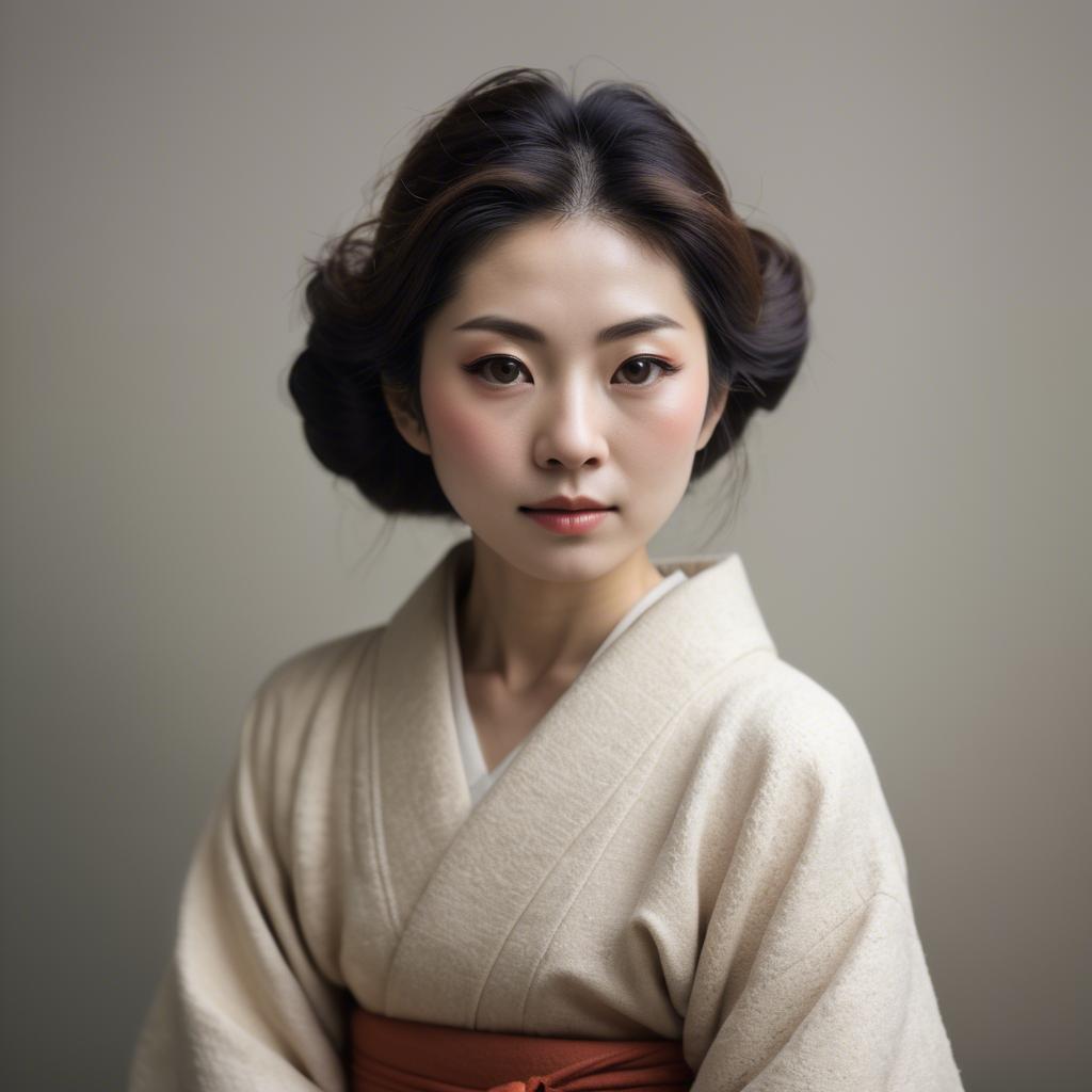 A stunning image of japanese woman in soft textures.