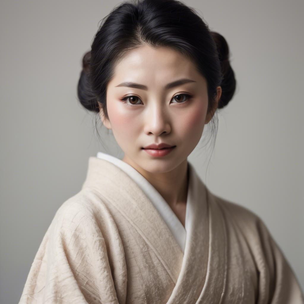 A stunning image of japanese woman in soft textures.