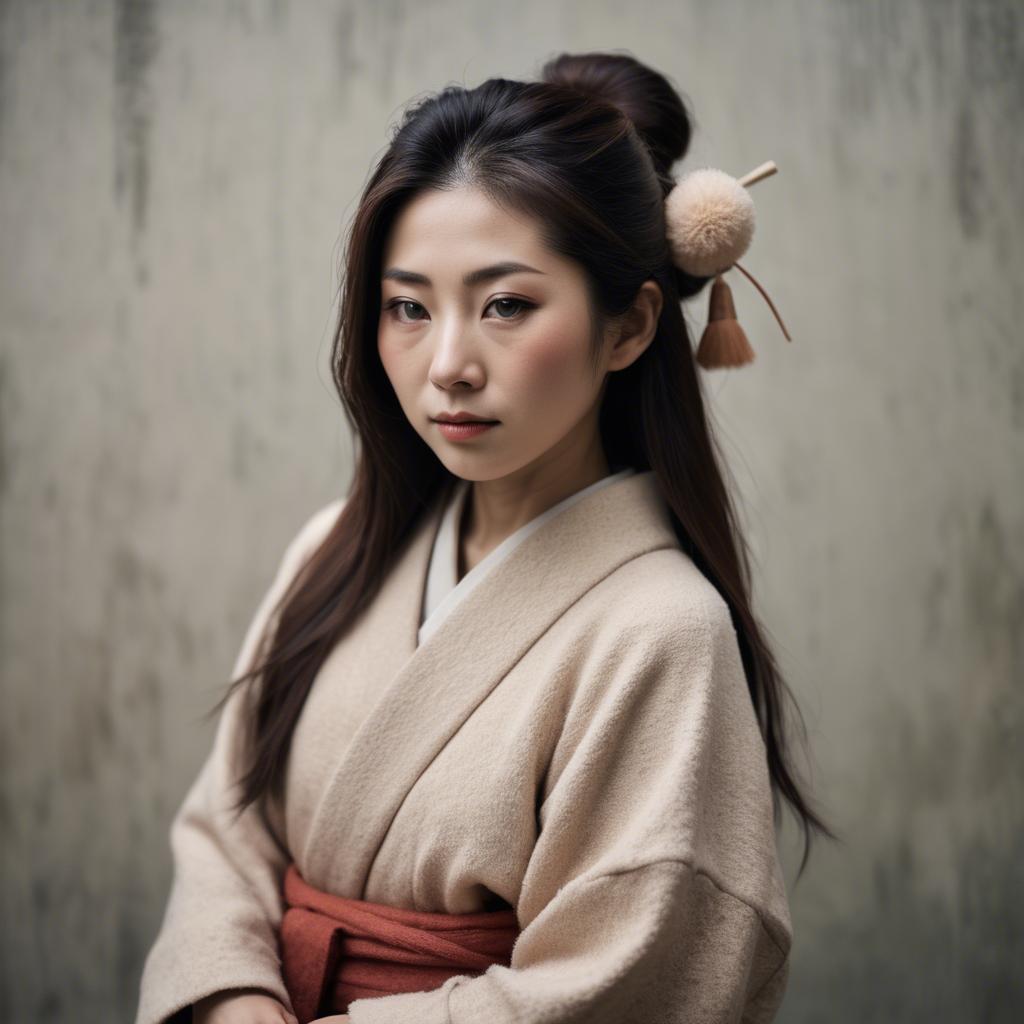 A stunning image of japanese woman in soft textures.