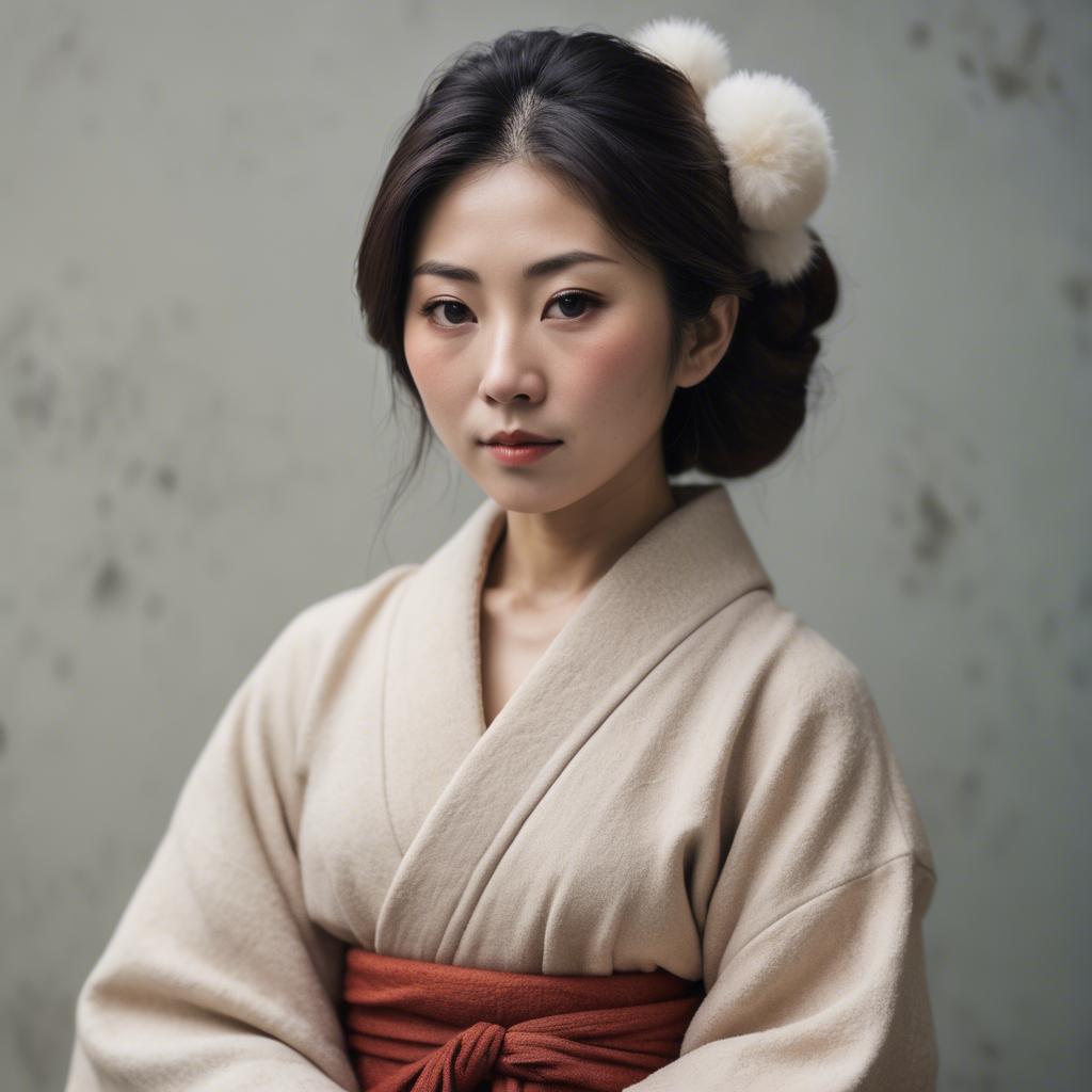 A stunning image of japanese woman in soft textures.