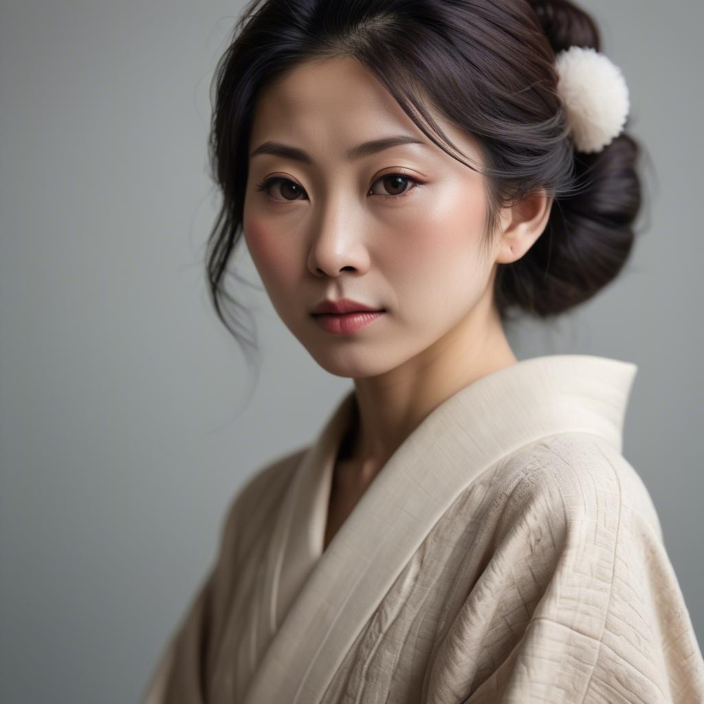 A stunning image of japanese woman in soft textures.