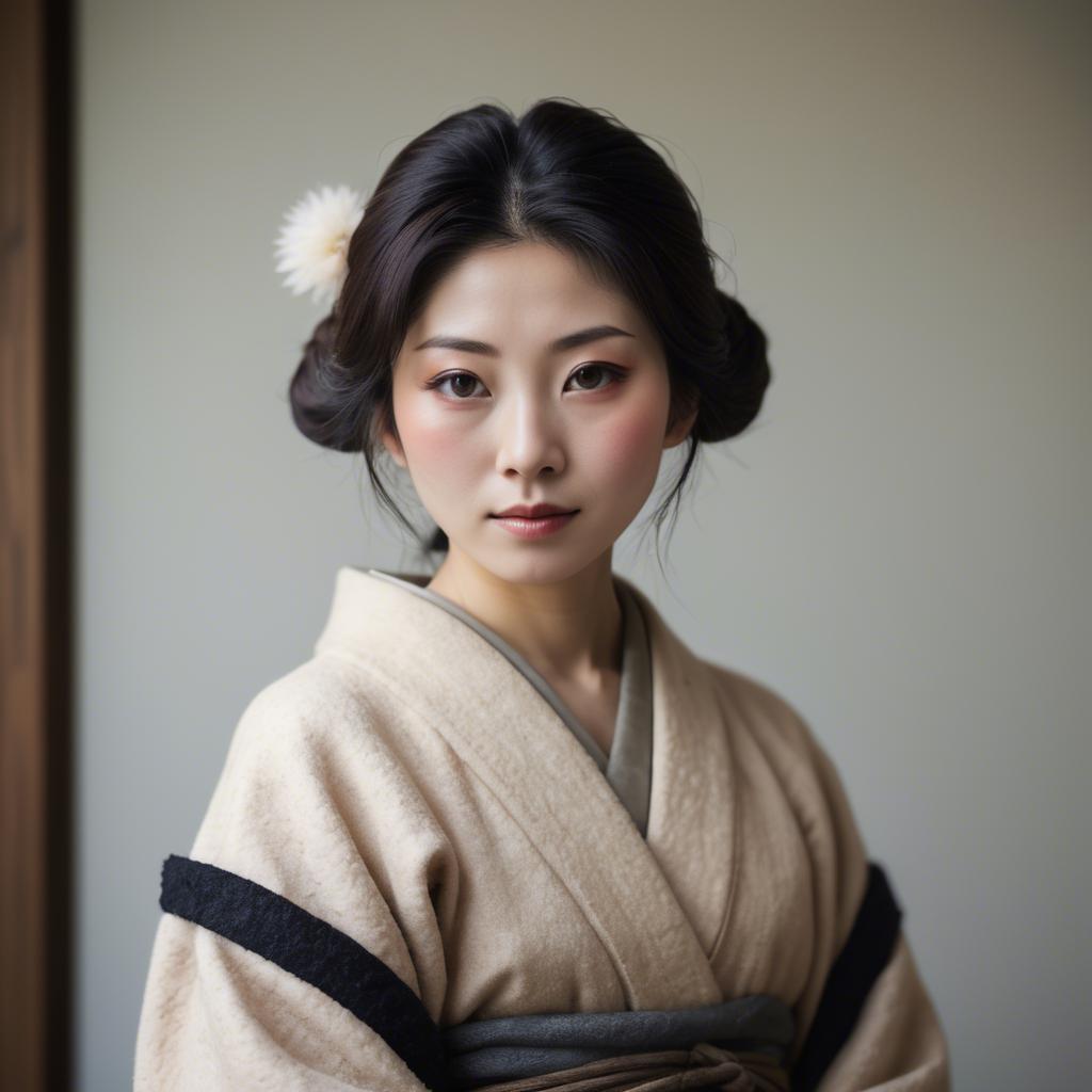 A stunning image of japanese woman in soft textures.