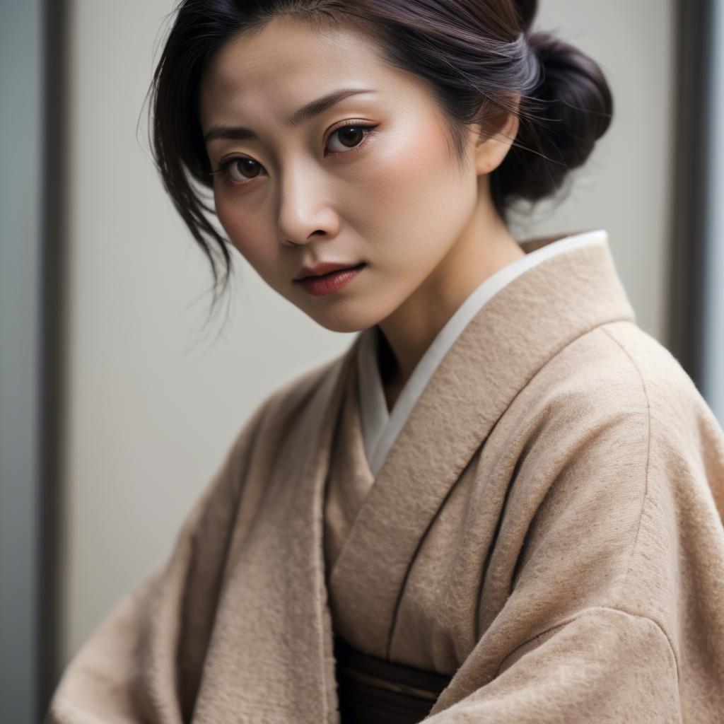 A stunning image of japanese woman in soft textures.