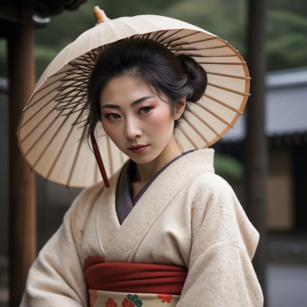 A stunning image of japanese woman in soft textures.