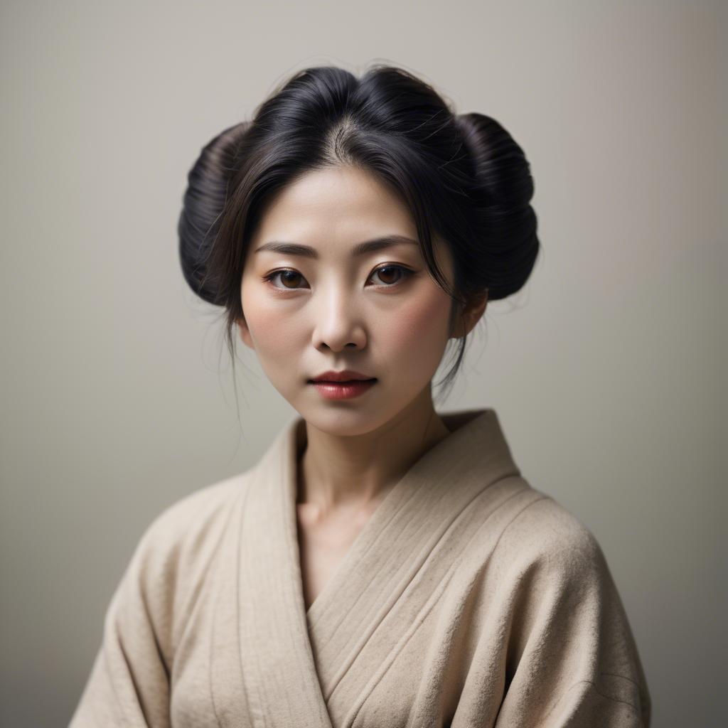 A stunning image of japanese woman in soft textures.