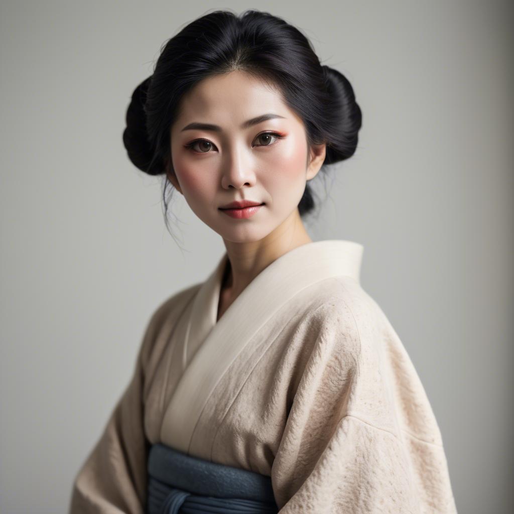 A stunning image of japanese woman in soft textures.