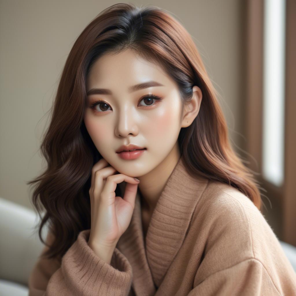 A stunning image of korean beauty in soft warm tones.
